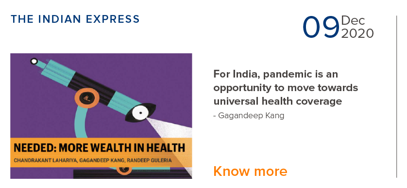 For India, pandemic is an opportunity to move towards universal health coverage - Gagandeep Kang
