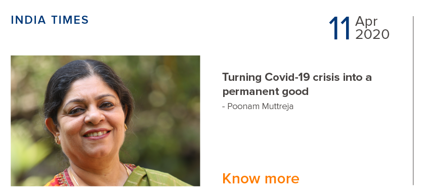 Turning COVID-19 crisis into a permanent good - Poonam Muttreja