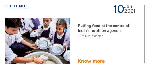 Putting Food at the centre of India's nutrition agenda - S.V. Subramanian