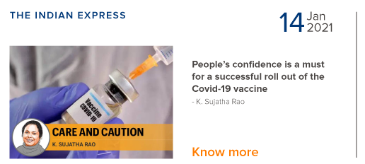 People's confidence on successful roll out on the COVID-19 vaccine - K. Sujatha Rao