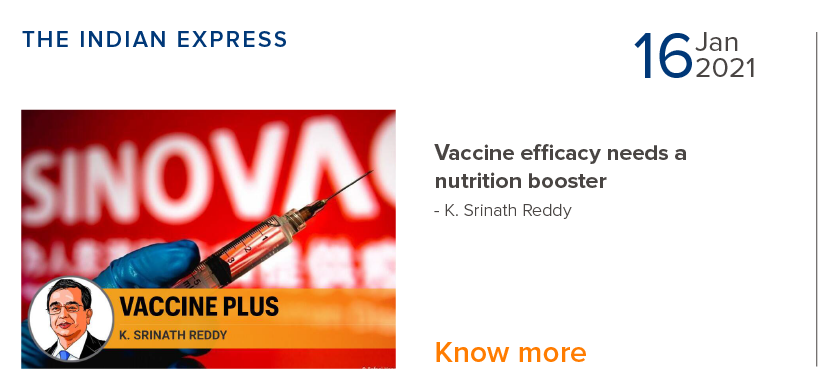 Vaccine efficancy needs a nutrition booster - K. Srinath Reddy